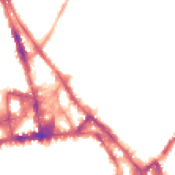 Night-time road noise heatmap for NG3 1BF
