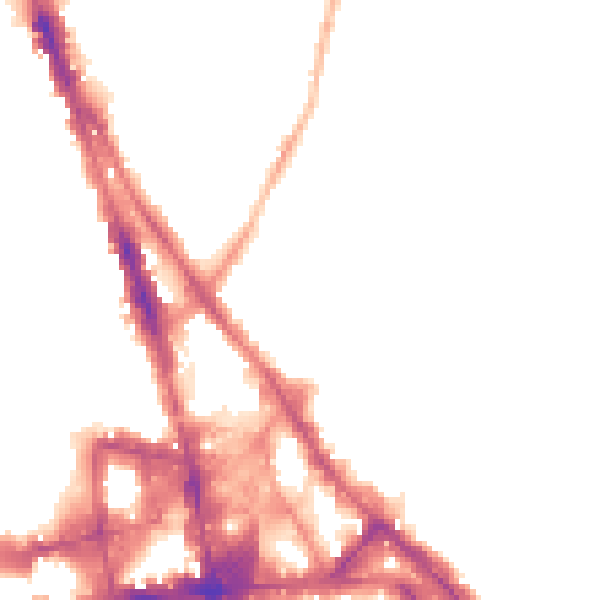 Night-time road noise heatmap for NG3 1DP
