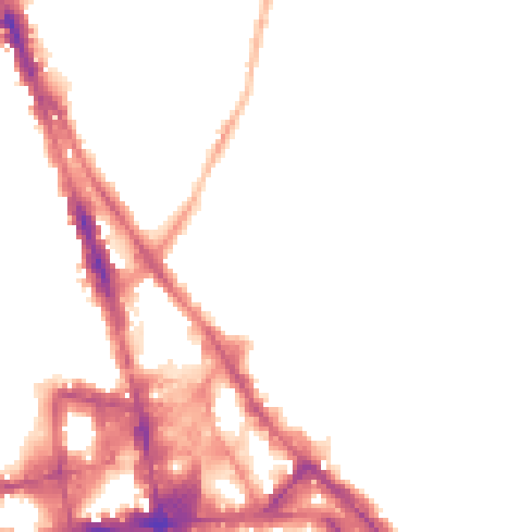 Night-time road noise heatmap for NG3 1DY