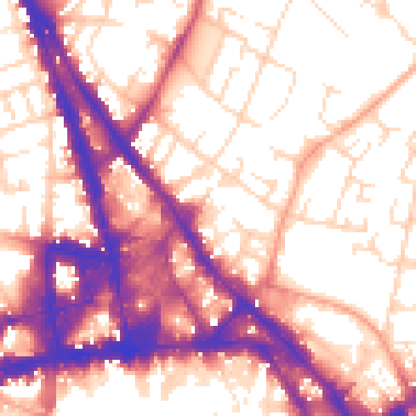 Daytime road noise heatmap for NG3 1FF