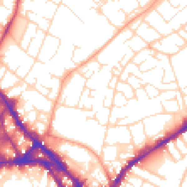 Daytime road noise heatmap for NG3 1HJ