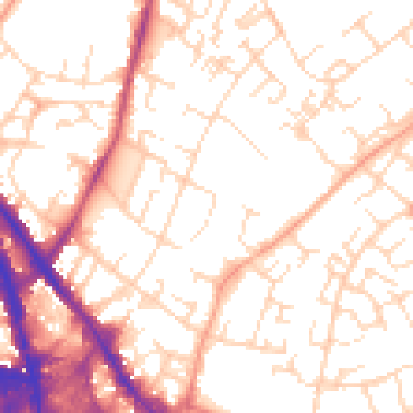Daytime road noise heatmap for NG3 1NR