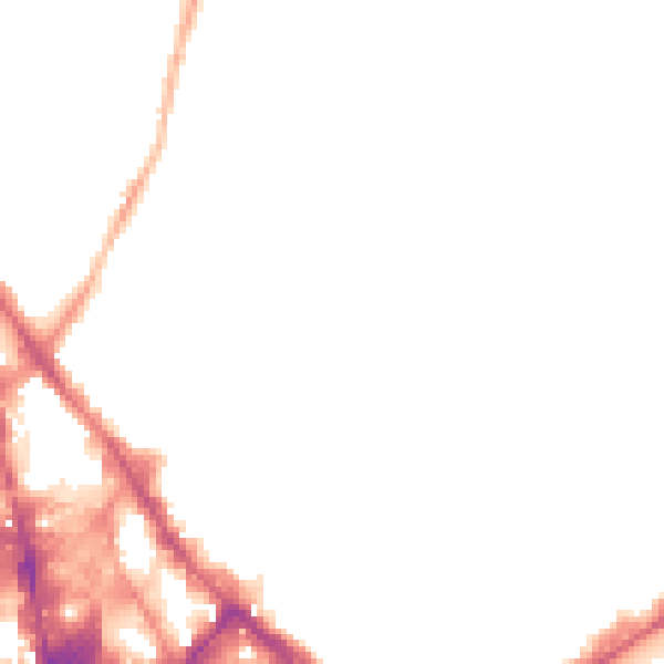 Night-time road noise heatmap for NG3 1NT