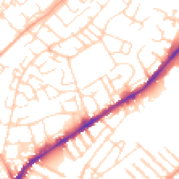 Daytime road noise heatmap for NG3 2FL