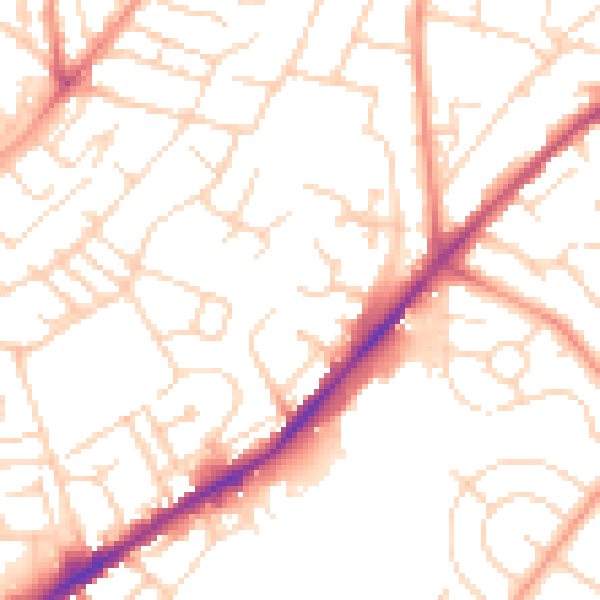 Daytime road noise heatmap for NG3 2HT