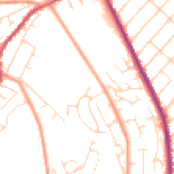 Daytime road noise heatmap for NG3 3EX