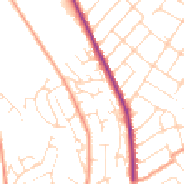 Daytime road noise heatmap for NG3 3FB
