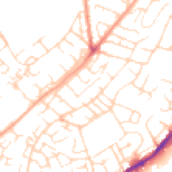 Daytime road noise heatmap for NG3 3NG