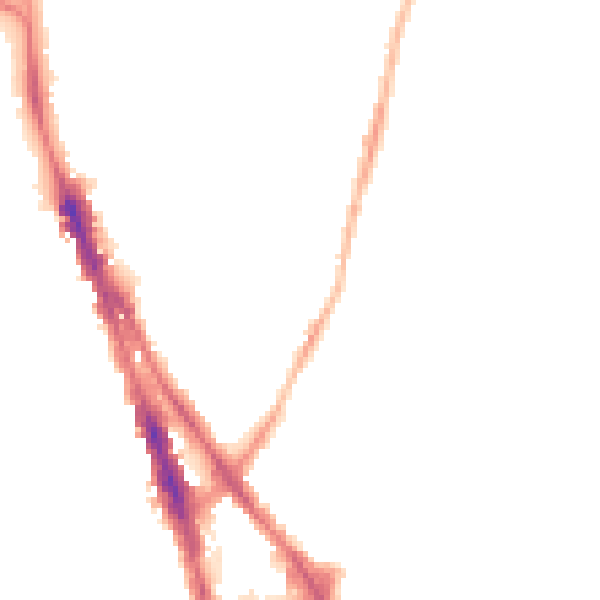 Night-time road noise heatmap for NG3 4EL