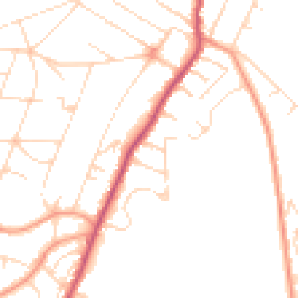 Daytime road noise heatmap for NG3 4JE