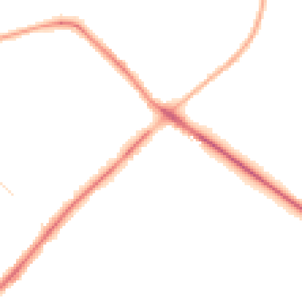 Night-time road noise heatmap for NG3 5NT
