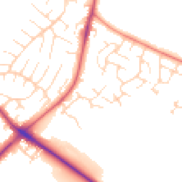 Daytime road noise heatmap for NG3 5SR