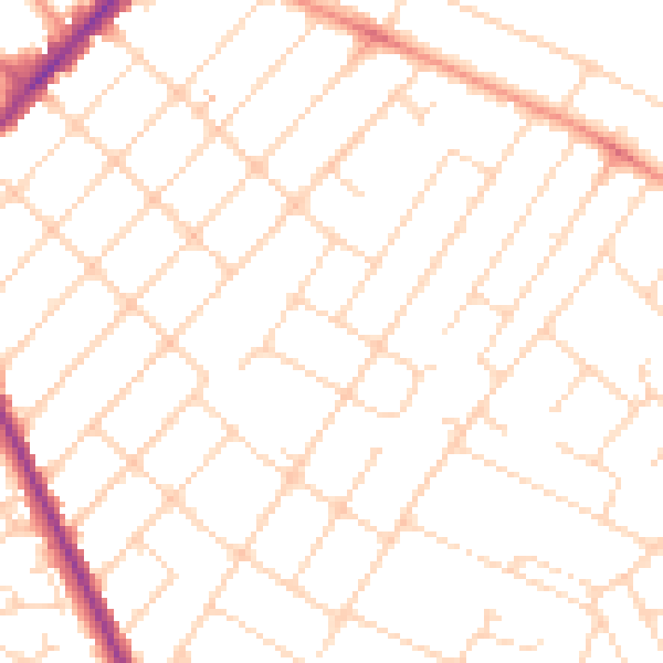 Daytime road noise heatmap for NG3 6BZ