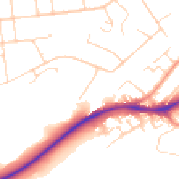 Daytime road noise heatmap for NG3 7FX