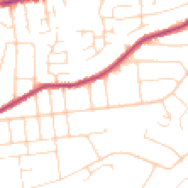 Daytime road noise heatmap for NG3 7GS