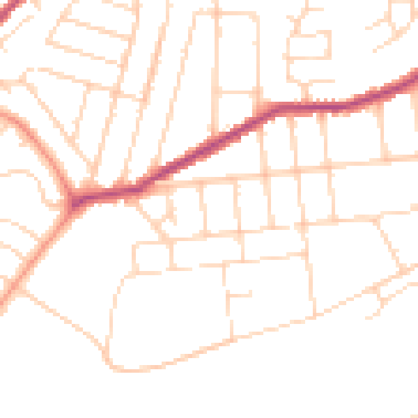 Daytime road noise heatmap for NG3 7GZ
