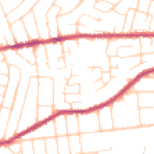 Daytime road noise heatmap for NG3 7HH