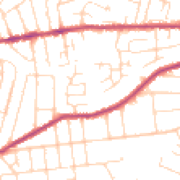 Daytime road noise heatmap for NG3 7HJ