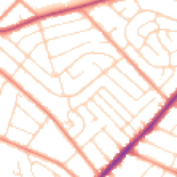 Daytime road noise heatmap for NG5 4PG