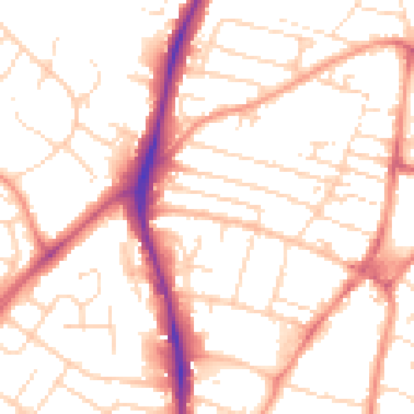 Daytime road noise heatmap for NG5 6GW