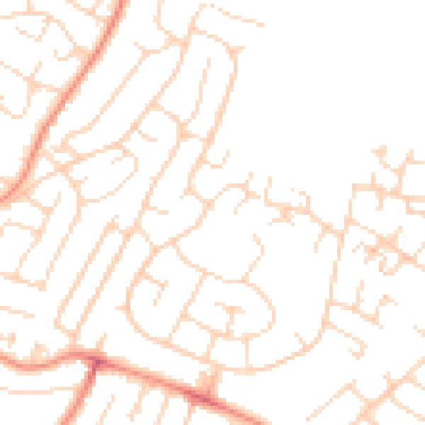 Daytime road noise heatmap for NG5 8BS