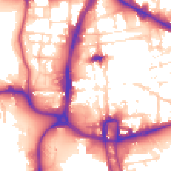 Daytime road noise heatmap for NN1 1FL