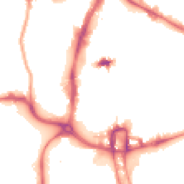 Night-time road noise heatmap for NN1 1FL