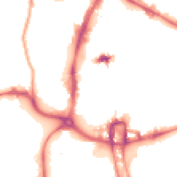 Night-time road noise heatmap for NN1 1RS