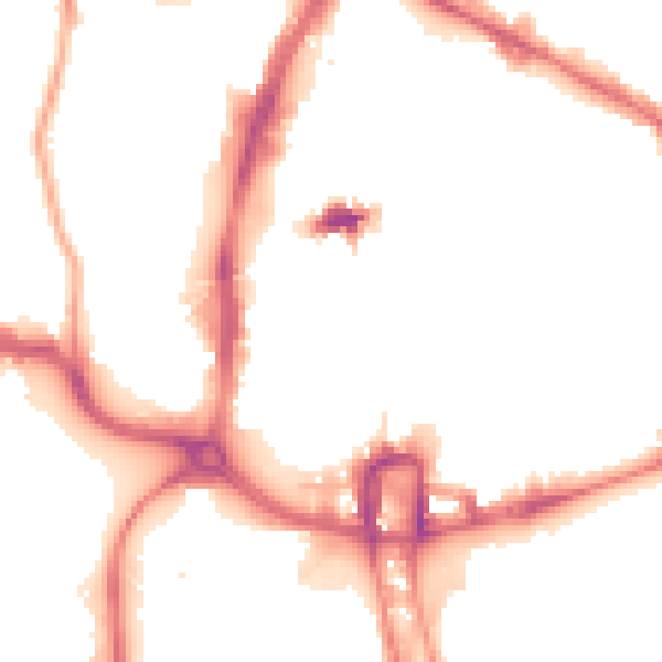 Night-time road noise heatmap for NN1 1RT
