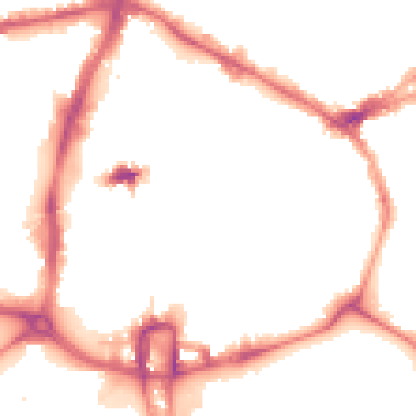 Night-time road noise heatmap for NN1 2AB