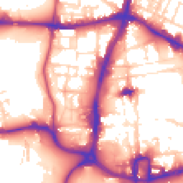 Daytime road noise heatmap for NN1 2EE