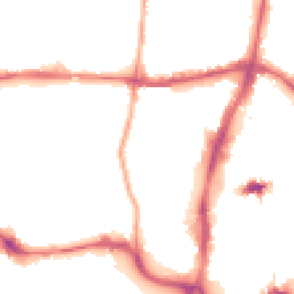 Night-time road noise heatmap for NN1 2SF