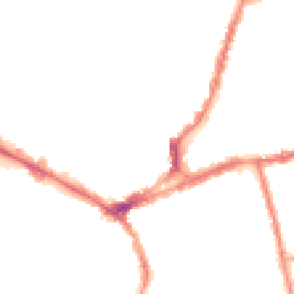 Night-time road noise heatmap for NN1 3LD