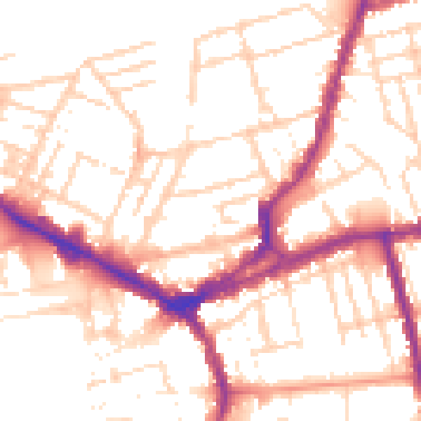 Daytime road noise heatmap for NN1 3LF