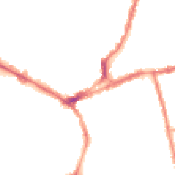 Night-time road noise heatmap for NN1 4AF