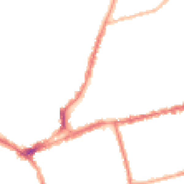 Night-time road noise heatmap for NN1 4BG