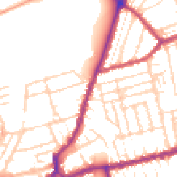 Daytime road noise heatmap for NN1 4BP