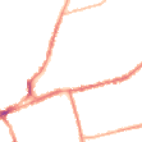 Night-time road noise heatmap for NN1 4BX