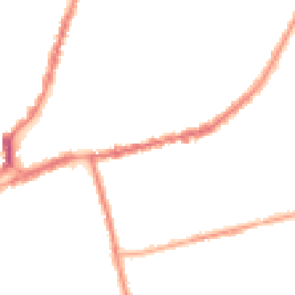 Night-time road noise heatmap for NN1 4EB