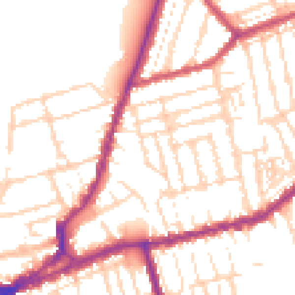 Daytime road noise heatmap for NN1 4JG
