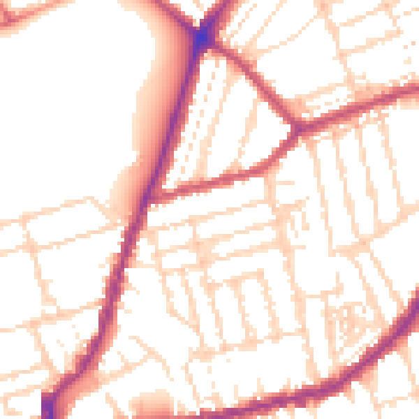 Daytime road noise heatmap for NN1 4JP