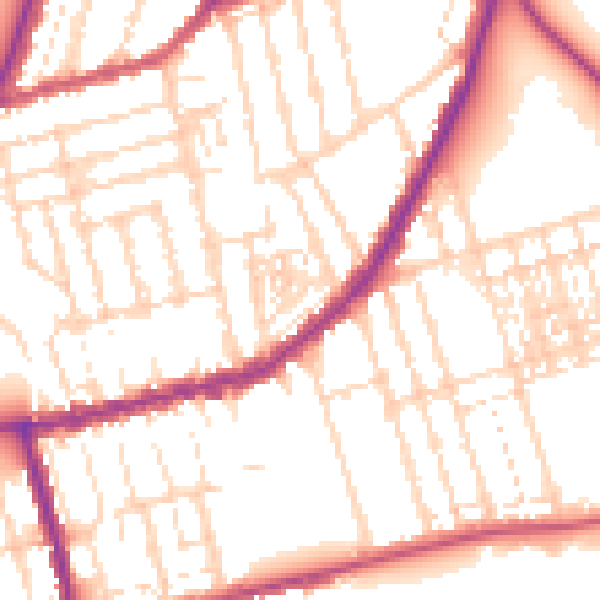 Daytime road noise heatmap for NN1 4NA