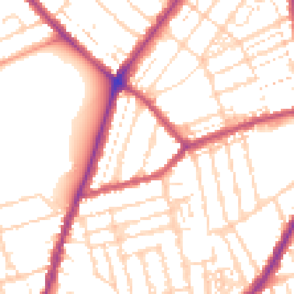 Daytime road noise heatmap for NN1 4QS