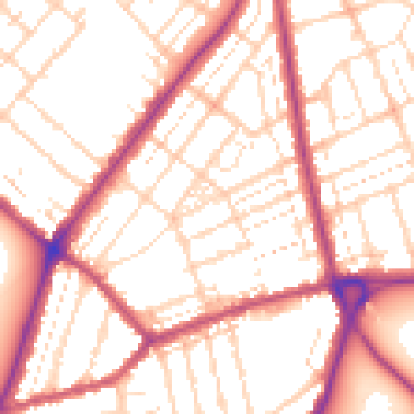 Daytime road noise heatmap for NN1 4SF
