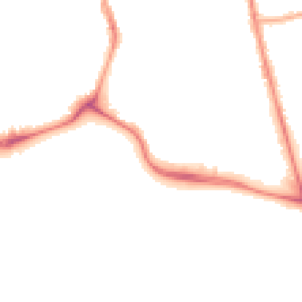 Night-time road noise heatmap for NN1 5NG