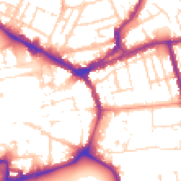 Daytime road noise heatmap for NN1 5QG