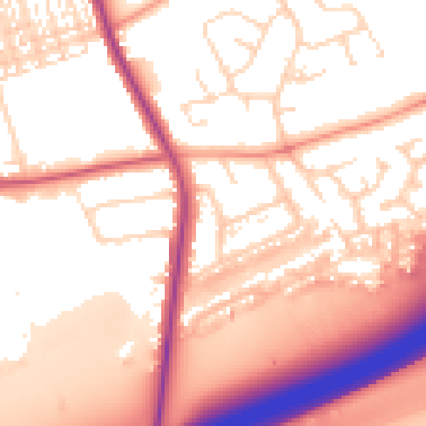 Daytime road noise heatmap for NN1 5SA