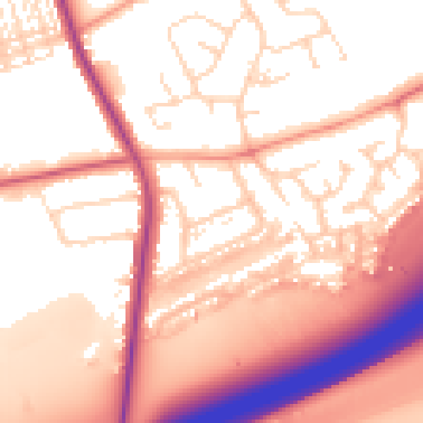 Daytime road noise heatmap for NN1 5SB