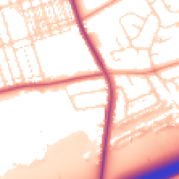 Daytime road noise heatmap for NN1 5SD