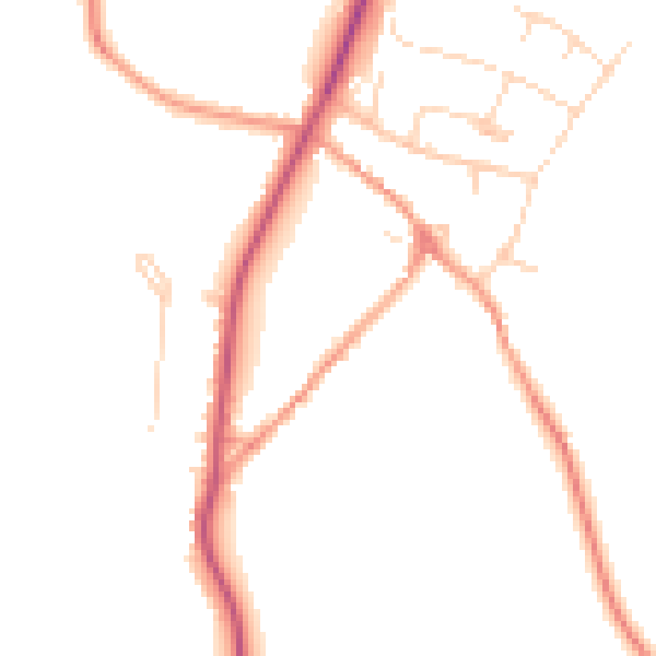 Daytime road noise heatmap for NN14 1AA